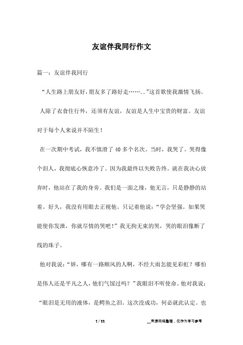 友谊伴我同行作文