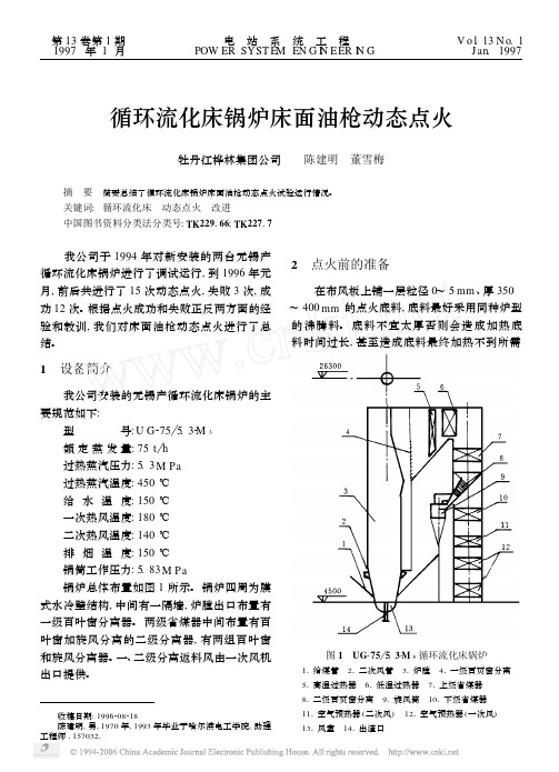 循环流化床锅炉床面油枪动态点火