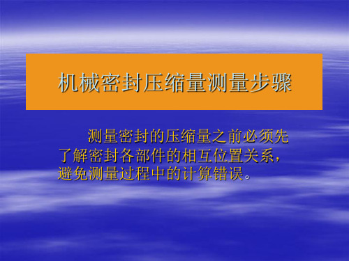 机械密封压缩量测量步骤 ppt课件