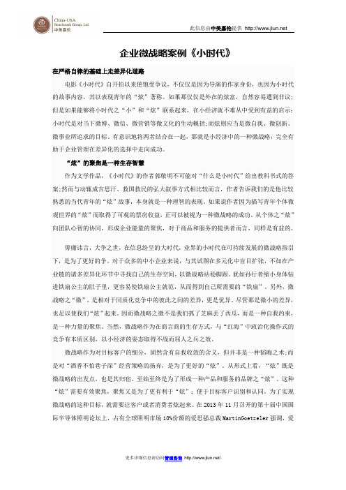 企业微战略案例《小时代》