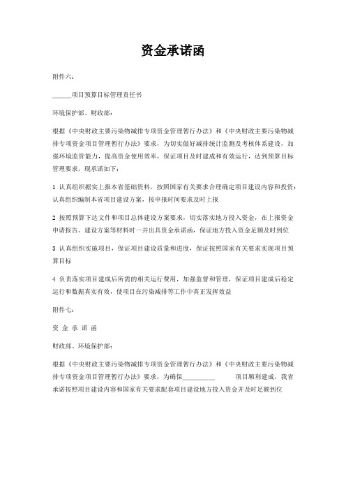 资金承诺函