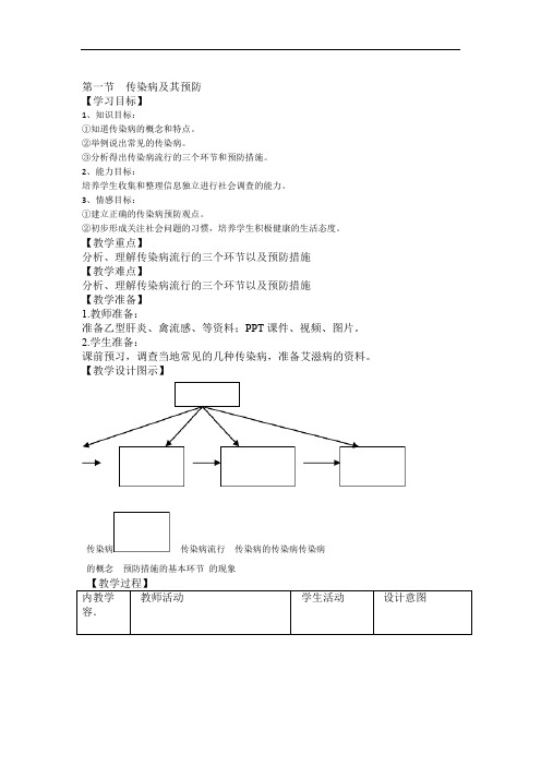 生物人教版八年级下册第八单元第一章第一节传染病及其预防
