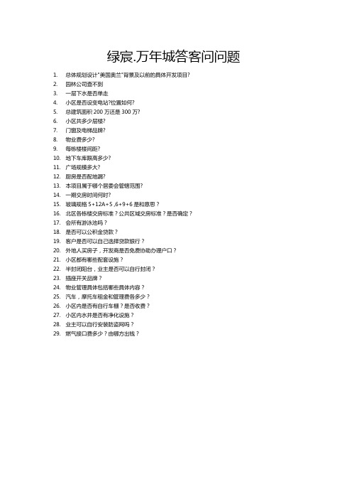 房地产答客问问题
