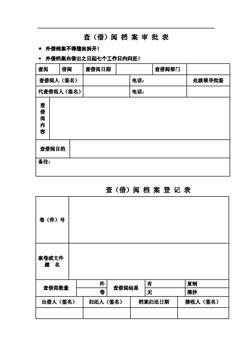 查(借)阅档案审批表
