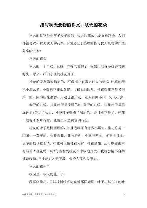 描写秋天景物的作文：秋天的花朵