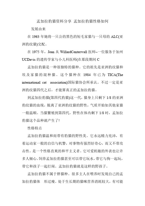 孟加拉豹猫资料分享 孟加拉豹猫性格如何