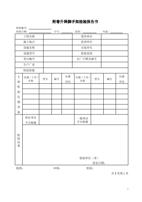 建筑施工升降设备设施安全检验标准(JGJ305-2013)附表