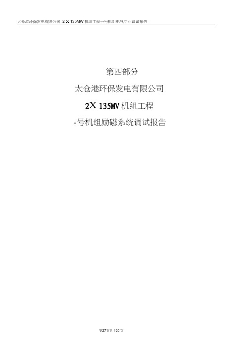 励磁系统报告