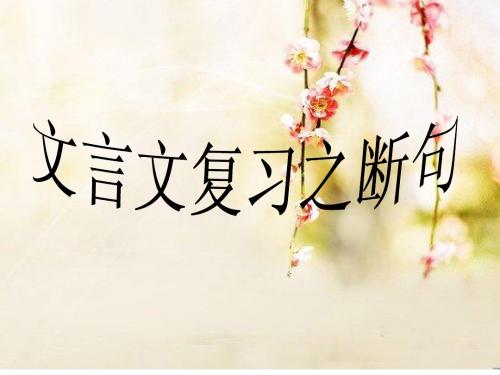 文言文复习之断句