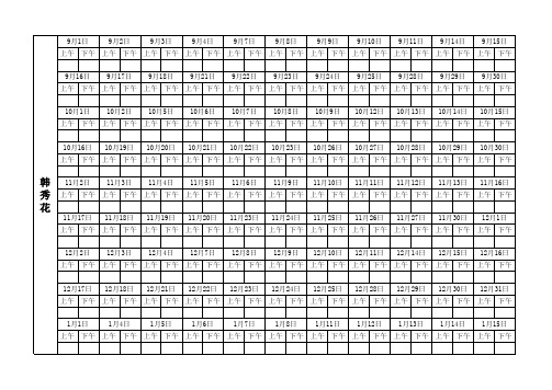 2020秋季学生体温登记表