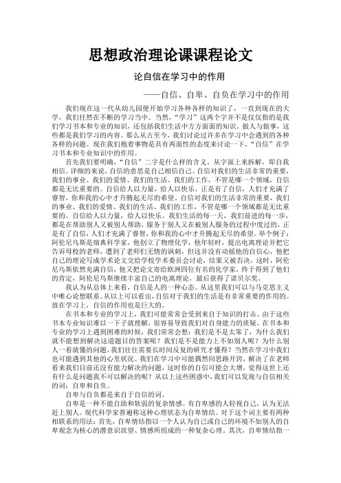 马克思论文-思想政治理论课