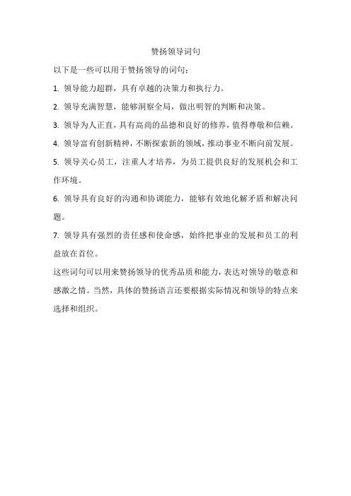 赞扬领导词句