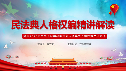 民法典人格权编精讲解读辅导PPT课件