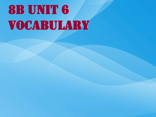 牛津8B Unit6 Vocabulary英语课件PPT