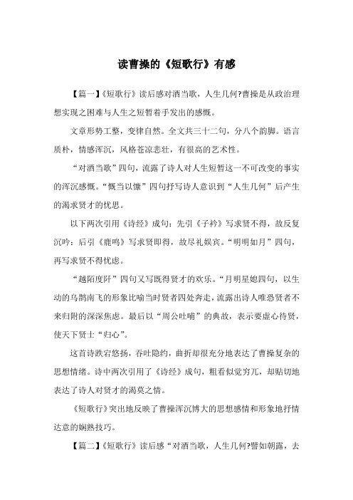 读曹操的《短歌行》有感