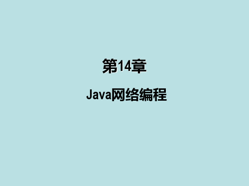 Java语言程序设计(第二版)  第14章 网络编程