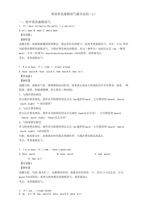 英语常见虚拟语气最全总结(1)