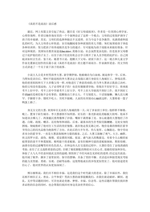 《真的不是流浪》读后感