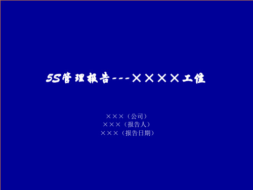 5S管理改善报告(模板)