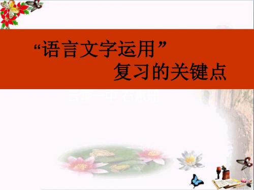 高考复习“语言文字运用”复习的关键点ppt优秀课件