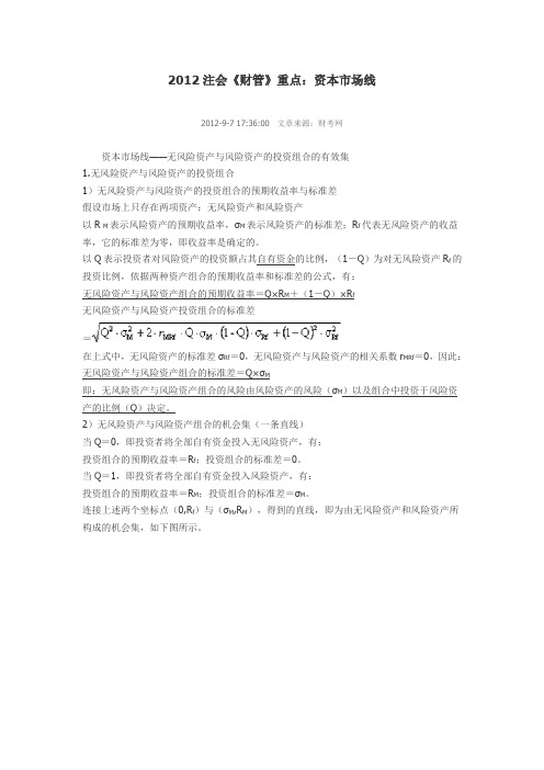 资本市场线-证券市场线