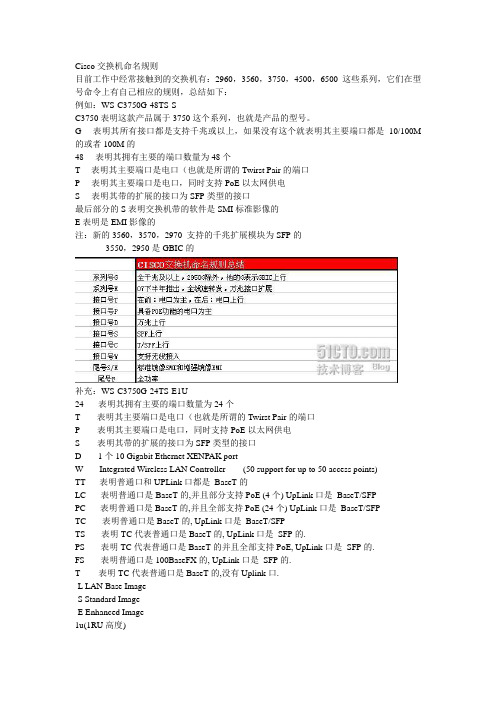 Cisco交换机命名规则