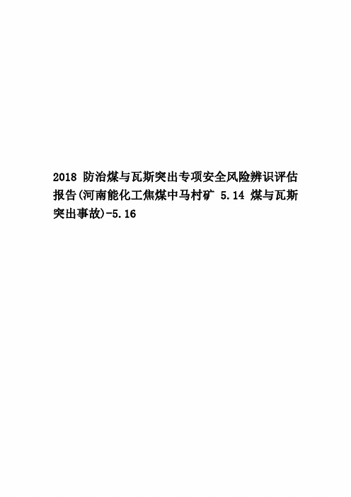 2018防治煤与瓦斯突出专项安全风险辨识评估报告(河南能化工焦煤中马村矿5.14煤与瓦斯突出事故)-5.16