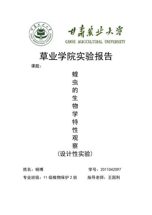 蝗虫的生物学特性观察