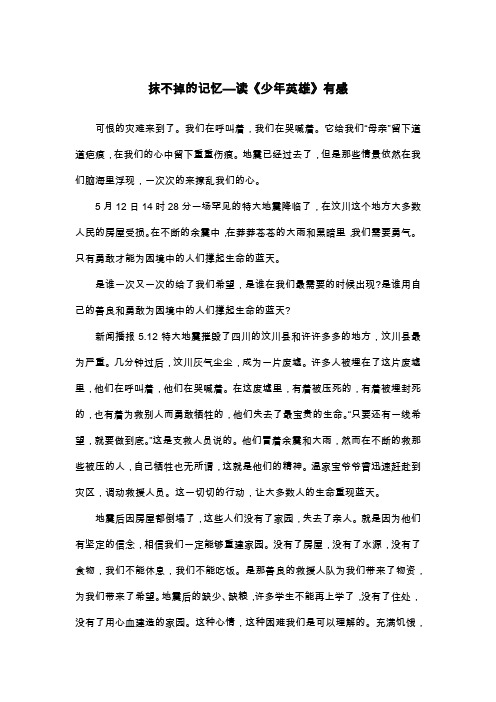 抹不掉的记忆—读《少年英雄》有感_初二读后感