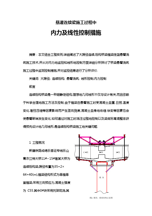 悬灌连续梁施工中内力及线性控制措施