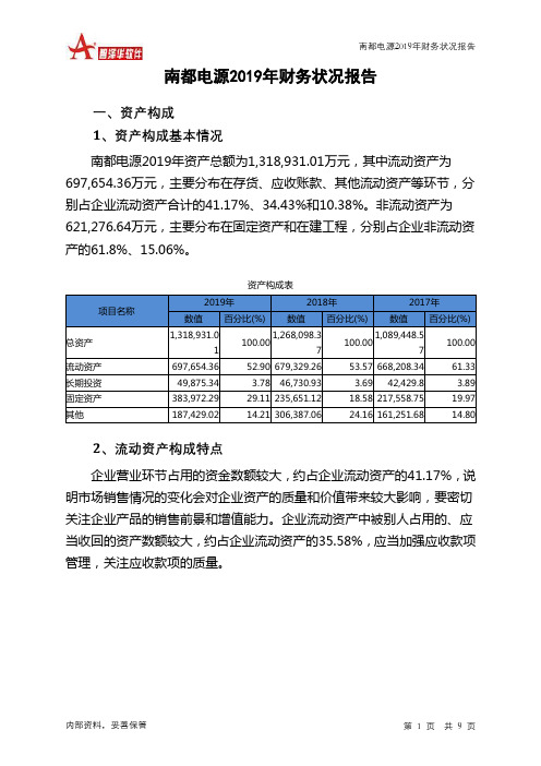 南都电源2019年财务状况报告