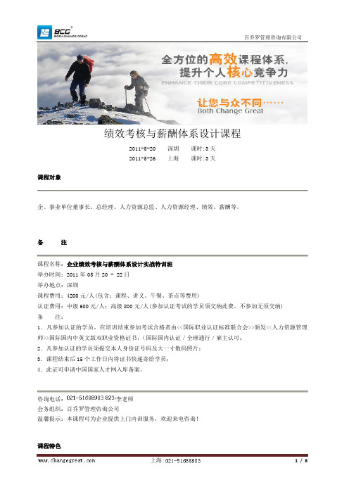 绩效考核与薪酬体系设计课程