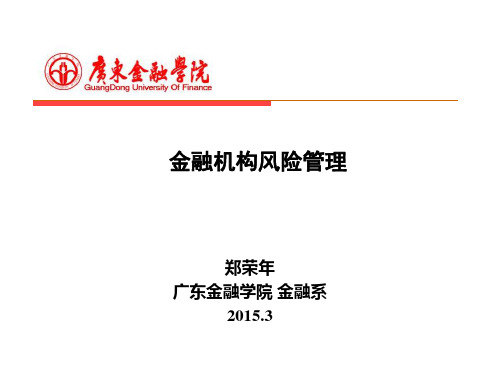 金融机构风险管理第三章