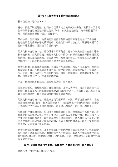 关于耕地的作文