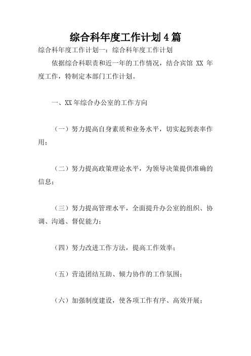 综合科年度工作计划4篇