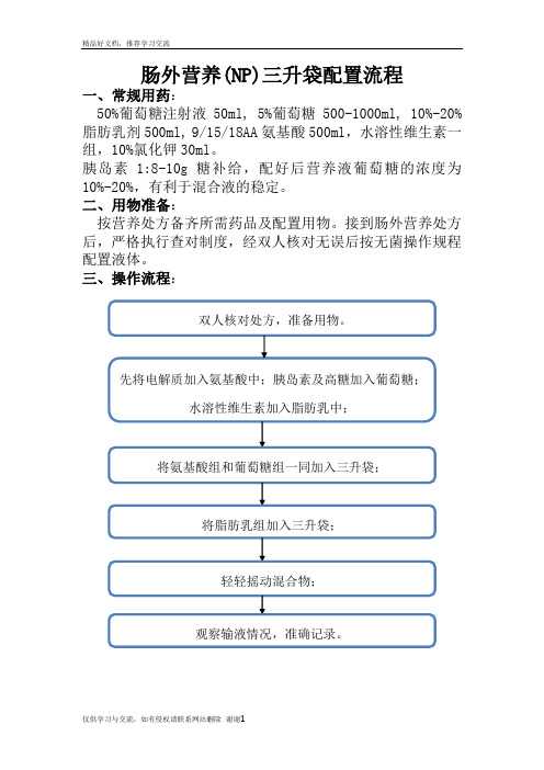 最新肠外营养三升袋配置流程