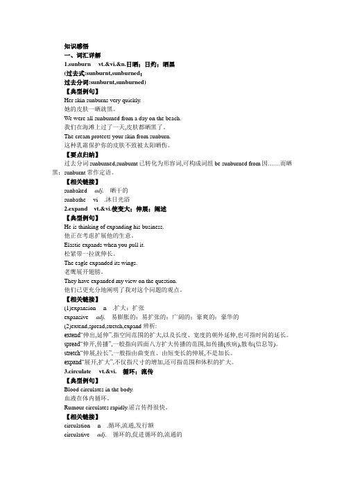 高一英语必修4学案：词汇解析 Unit2 Workingtheland 