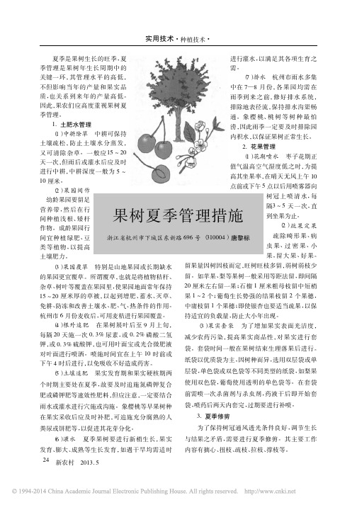 果树夏季管理措施_唐黎标