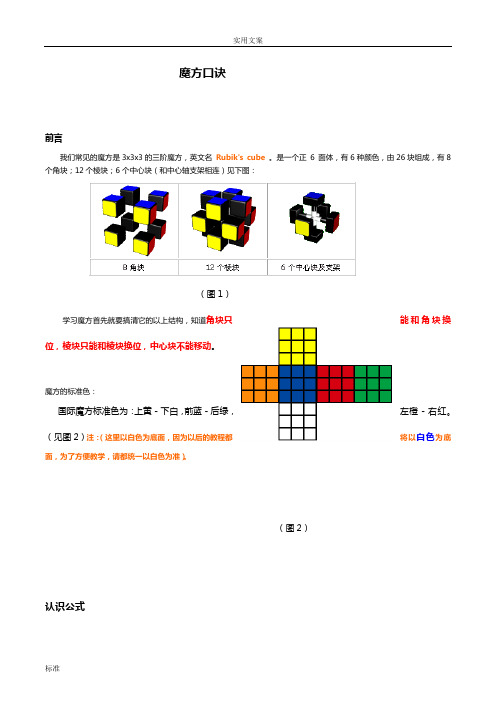 初学者使用地魔方口诀