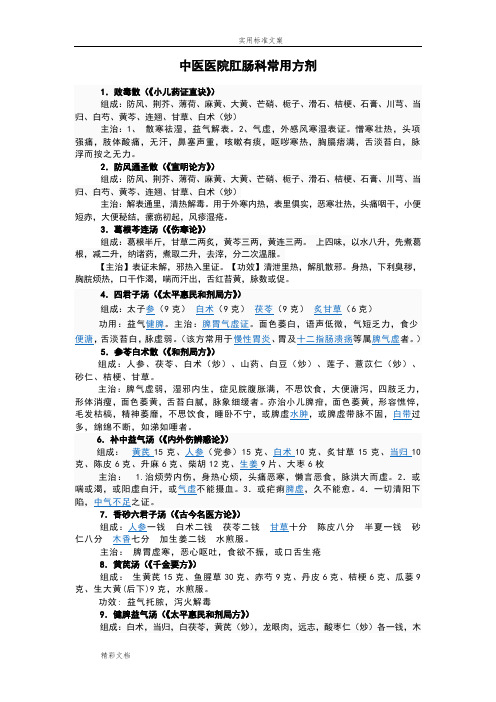 肛肠科常用方剂