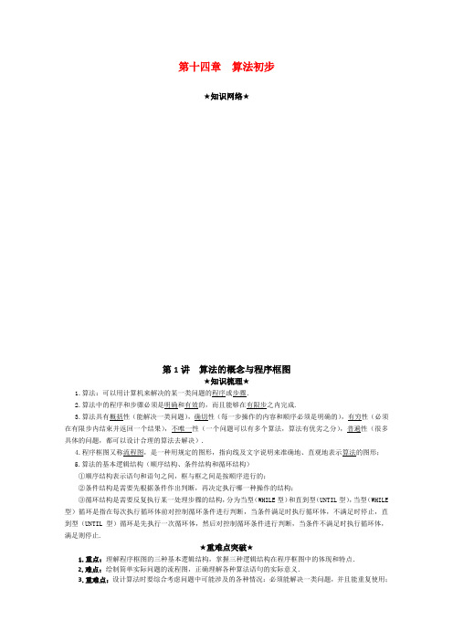 高三数学：直击2020之《高考风向标》第十四章——算法初步
