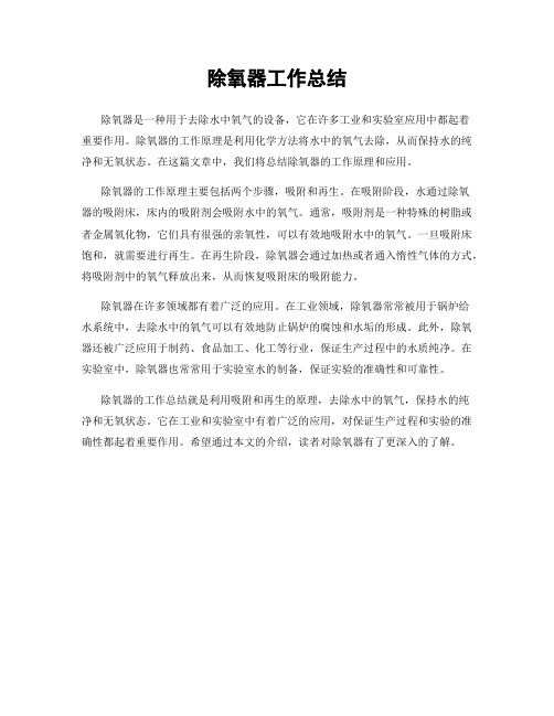 除氧器工作总结