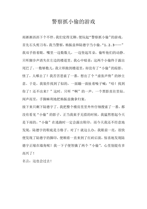 四年级叙事警察抓小偷的游戏