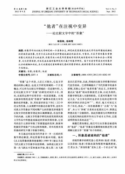 “他者”在注视中变异——论比较文学中的“形象”