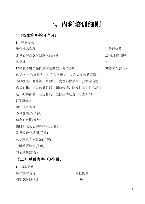 住培34个专业的技能操作要求汇总