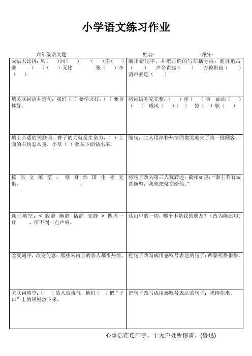 小学六年级语文素养提升练习24 (61)