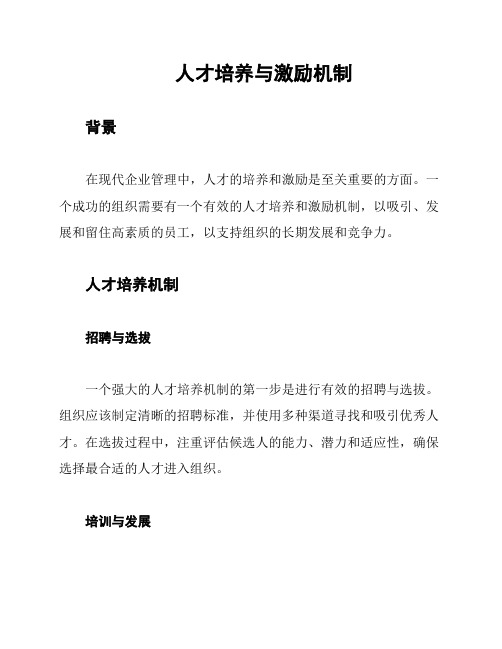 人才培养与激励机制