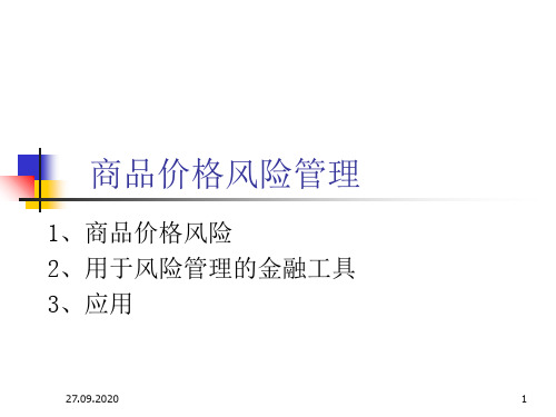 武汉大学金融工程学课件——商品价格风险管理