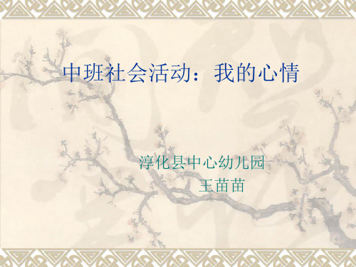 中班社会活动：我的心情