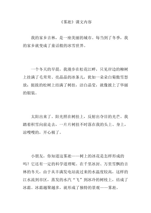 《雾凇》课文内容